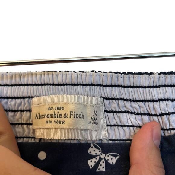 Abercrombie & Fitch Y2K Coquette Bow Printed Mini Skater Dress Strapless Size M - Picture 3 of 9